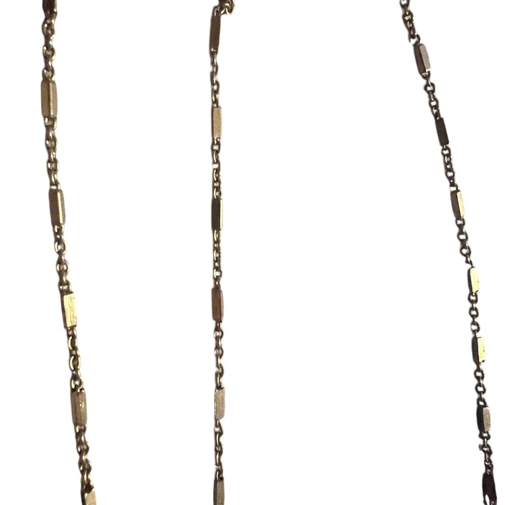 Vtg Stella & Dot Quill Matte Gold Tone Faux Marble Spike Necklace dainty Retro - Picture 4 of 5